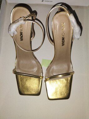 NWT Gold All About Heels by Fashion Nova